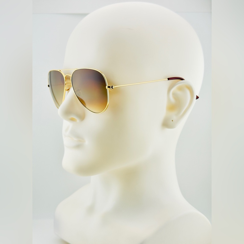 Ray-Ban Aviator Sunglasses RB3025 Gold Frame Gradient Brown Lenses 58mm UNISEX! - Picture 5 of 16